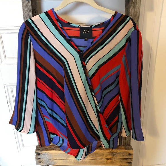 W5 Multicoloured Striped Blouse - Picture 1 of 4